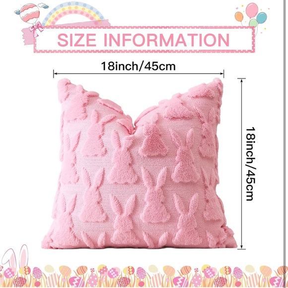🐰Pink Plush Bunny Throw Pillow covers - Picture 3 of 7